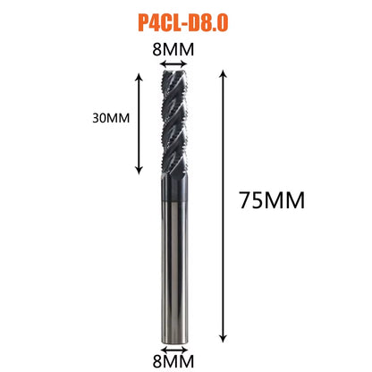 Solid Carbide Roughing End Mill 4 Flute CNC Milling Cutter Bits Router Bit for 50 Hrc Metal Roughing Machining 6Mm to 20Mm