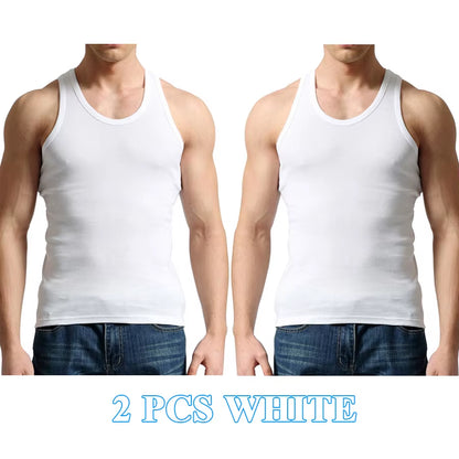 Tank Tops Men 100% Cotton Solid Vest Male Breathable Sleeveless Tops Slim Casual Gym Running Comfortable Undershirt Mens Gift