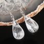 13X22MM Obsidian Clear Quartz Lapis Lazuli Rose Pink Quartz Opal Obsidian Drop Cone Bead Hook Dangle Earrings 1Pair
