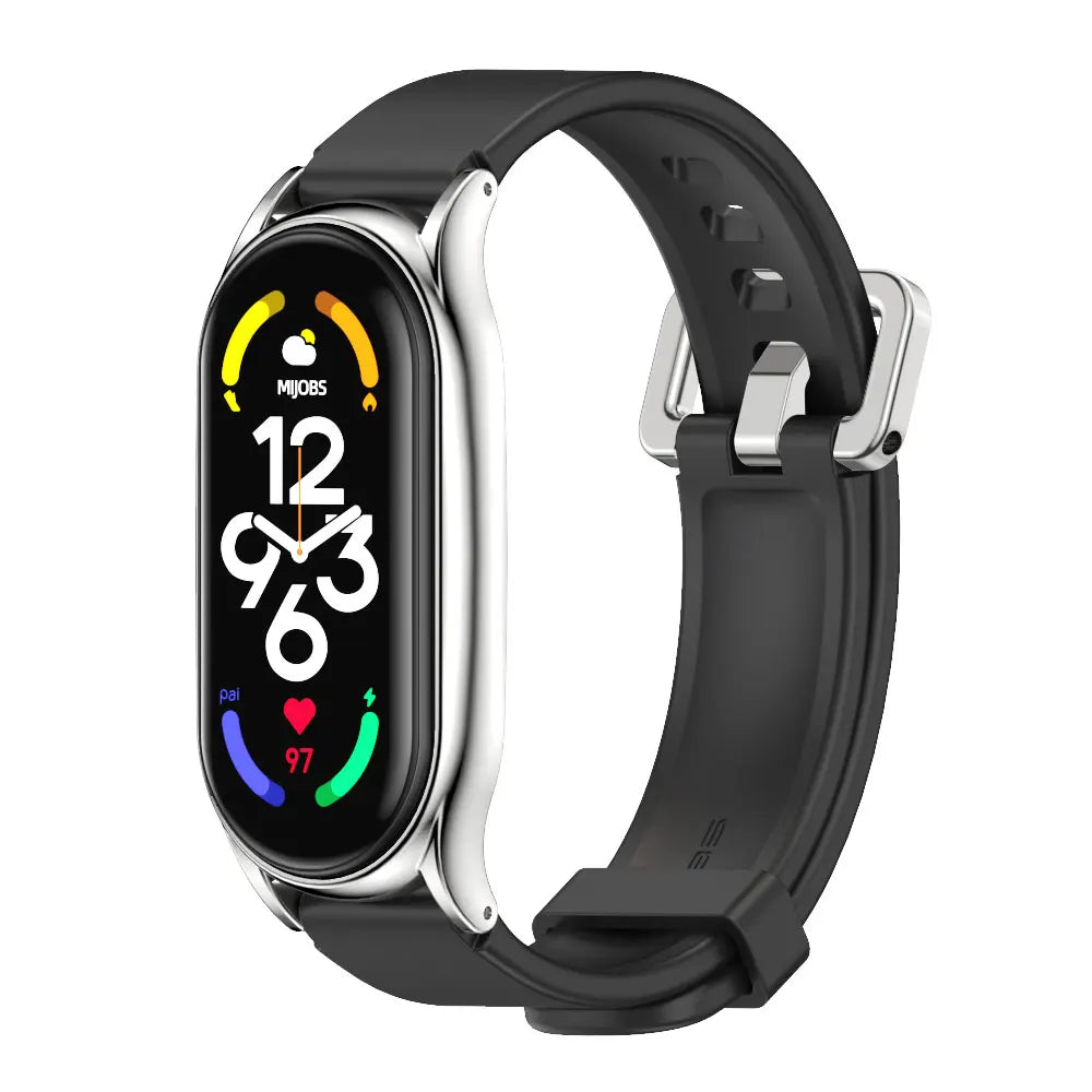 Strap for Mi Band 10 9 8 7 6 5 4 3 Bracelet Silicone Wristband for Xiaomi Mi Band 8 Metal Strap for Mi Band 7 Watchband Leather
