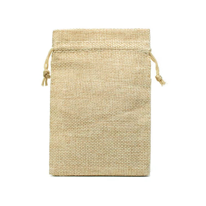 50Pcs/Lot Drawstring Natural Burlap Bag Jute Gift Bags Multi Size Jewelry Packaging Wedding Bags with Candy Bag Can Custom Logo