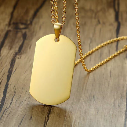 Stainless Steel Double Dog Tag Necklace for Men High Polished Pendant ID Men Jewelry 24" Chain Necklace