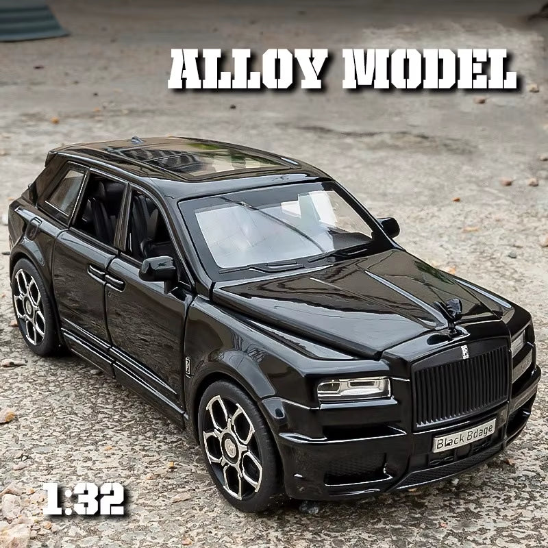 1:32 Luxury Business Car Alloy Model, Unique Decorations of the Car Center Console, Cool Sound and Light, High-End Fun Ornaments