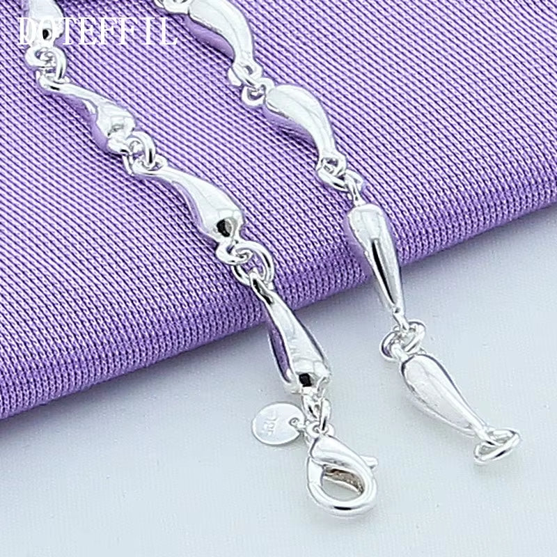 925 Sterling Silver Water Drop Bracelet Luxury Brand Women Bracelet Silver Bracelet Jewelry Christmas Gift