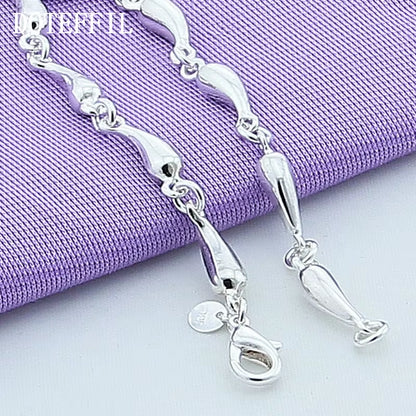 925 Sterling Silver Water Drop Bracelet Luxury Brand Women Bracelet Silver Bracelet Jewelry Christmas Gift