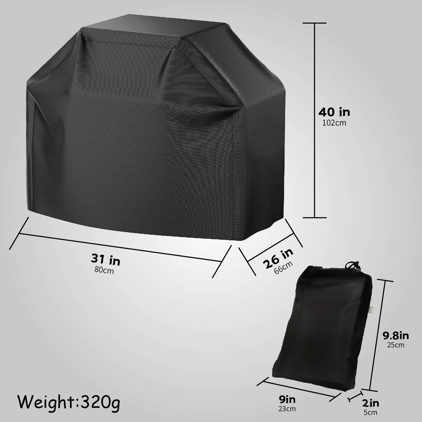 Multiple Size Grill Cover, Heavy Duty Waterproof Barbecue Gas Grill Cover, Black, Heat Resistant, Stain Resistant, Waterproof