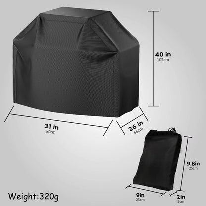 Multiple Size Grill Cover, Heavy Duty Waterproof Barbecue Gas Grill Cover, Black, Heat Resistant, Stain Resistant, Waterproof