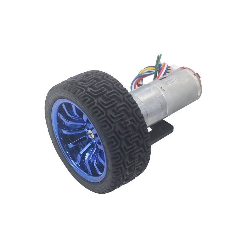 Diy Arduino Geared Motors 6V 12V 24V DC Gear Motor with Encoder and 65Mm Wheel Coupling Kit for Robot Smart Car Gearmotors