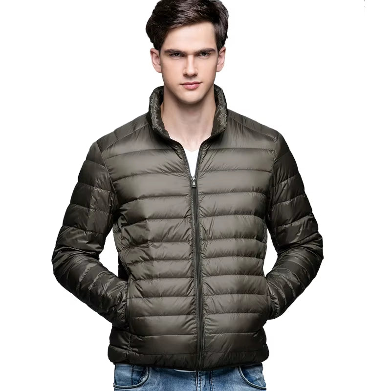New Autumn Winter Man 90% Duck down Jacket Ultra Light Thin S-3XL Spring Jackets Men Stand Collar Outerwear Coat