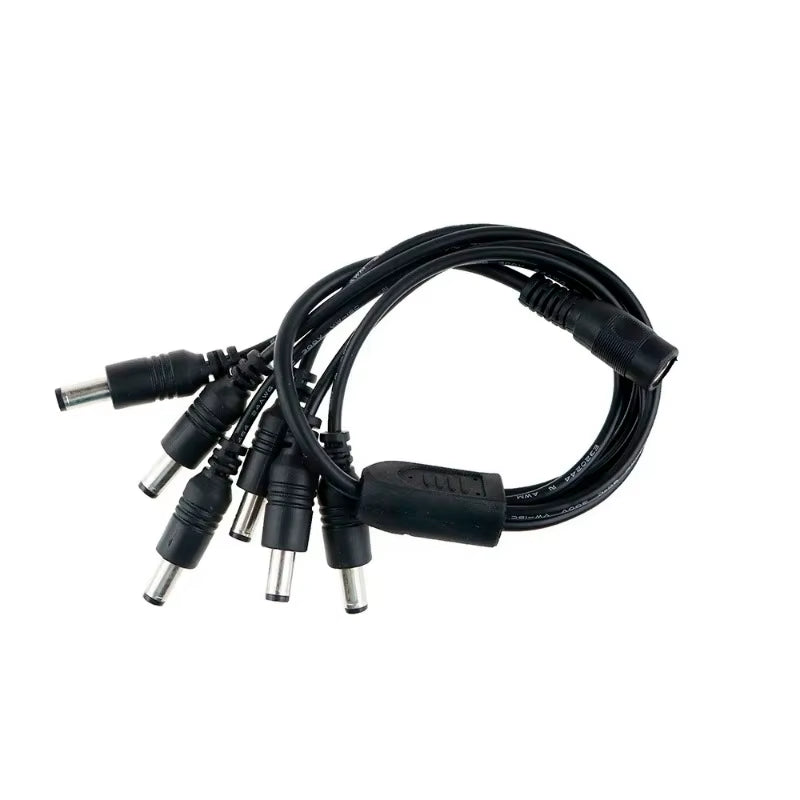 DC Power Jack 5.5X2.1Mm Cable 1 Female to 2,3,4,5,6,8 Male Plug Splitter Adapter for Security CCTV Camera and LED Strip