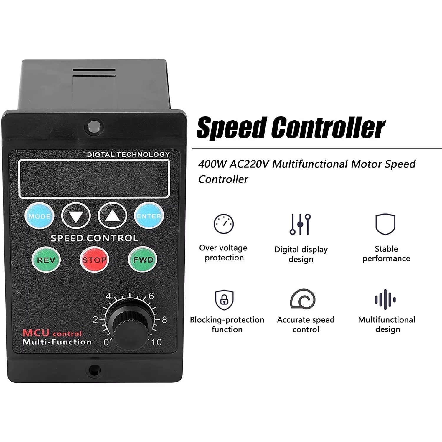 400W AC220V Multifunctional Motor Speed Controller Motor Speed Pinpoint Controller Forward & Backward Motor Governor
