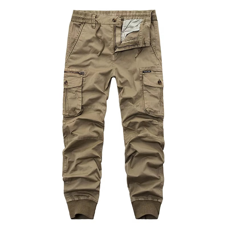 Mens Camouflage Tactical Cargo Pants Men Joggers Boost Military Casual Cotton Pants Hip Hop Ribbon Male Army Trousers 38