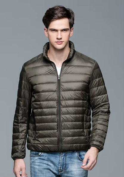 New Autumn Winter Man 90% Duck down Jacket Ultra Light Thin S-3XL Spring Jackets Men Stand Collar Outerwear Coat