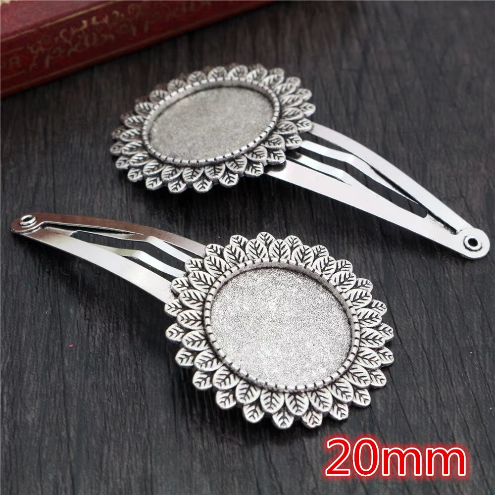 14 16Mm 18Mm 20Mm round Oval 18X25Mm Antique Silver Plated Bronze Copper Material Hairpin Hair Clips Base Setting Cabochon Cameo