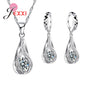 925 Sterling Silver Necklace Pendant Earrings Fashion Spiral Shaped White Crystal Jewelry Sets for Wholesale