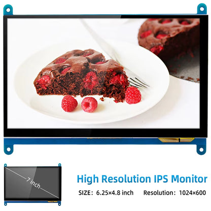 7 Inch Touch Screen Raspberry Pi 5 Capacitive Hdmi-Compatible TFT LCD for Orange Pi 5 plus 3B RPI 5 4B 3B+ PC Windows AIDA64