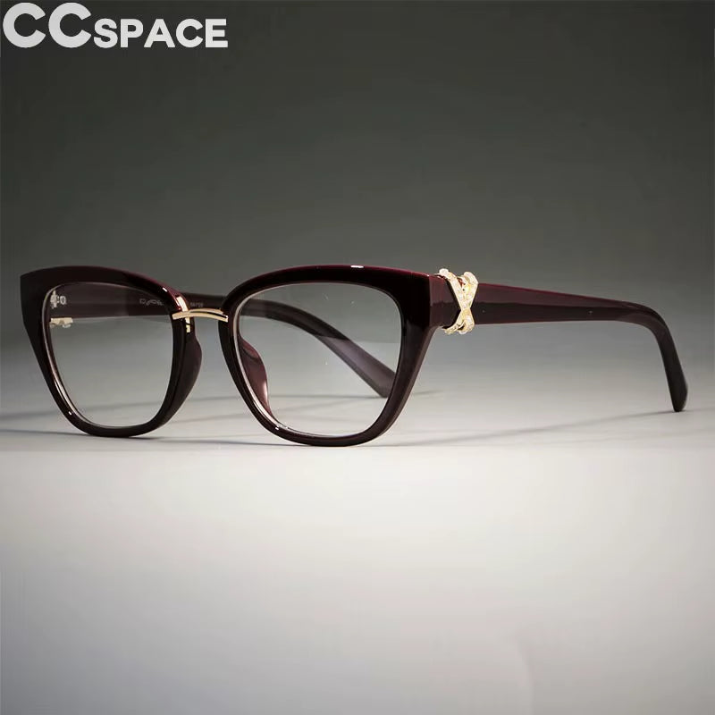45605 Cat Eye Glasses Frames Women Rhinestone Decoration Styles Optical Fashion Computer Glasses