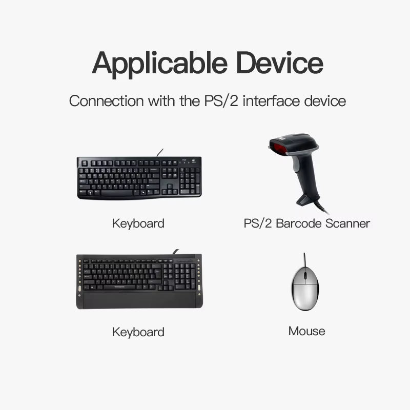 USB to PS2 Converter Cable USB Male to PS/2 Female Adapter USB Extension Cable for Keyboard Mouse Scanner PS2 USB Cable