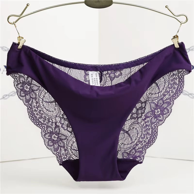 14 Colors Women'S Invisible Underwear Spandex Crotch Intimate Women Sexy Lace Black Floral Panties Seamless Panty