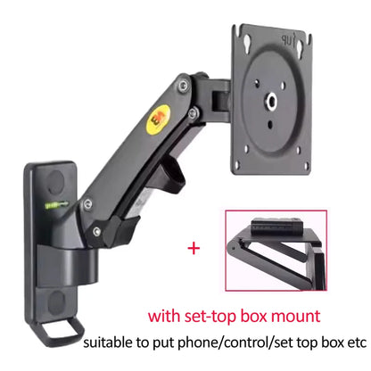 NB F120 17-27" Gas Spring Full Motion TV Wall Mount Bracket LCD Monitor Stand Aluminum Arm Bracket Silver 360 Rotate