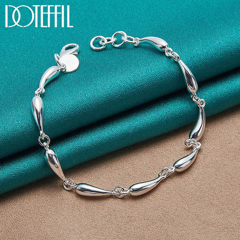 925 Sterling Silver Water Drop Bracelet Luxury Brand Women Bracelet Silver Bracelet Jewelry Christmas Gift