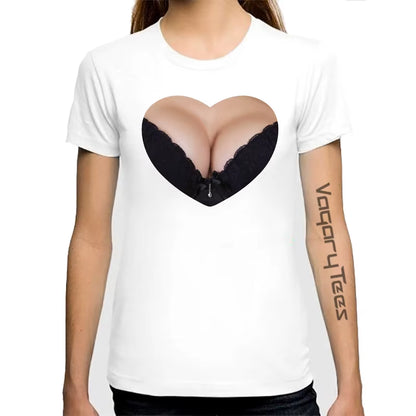 Women Summer Cool Tops Casual 3D Boobs Print and Short Sleeve O-Neck T-Shirt Big Boobs Sexy Breast Design Print T Shirt