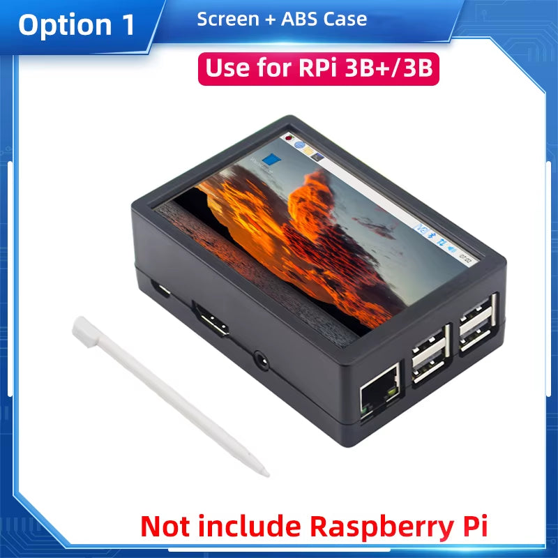 Raspberry Pi 3.5 Touch Screen 480*320 LCD TFT Display Optional ABS Metal Case Cooling Fan for Raspberry Pi 4 Model B or 3B+ 3B