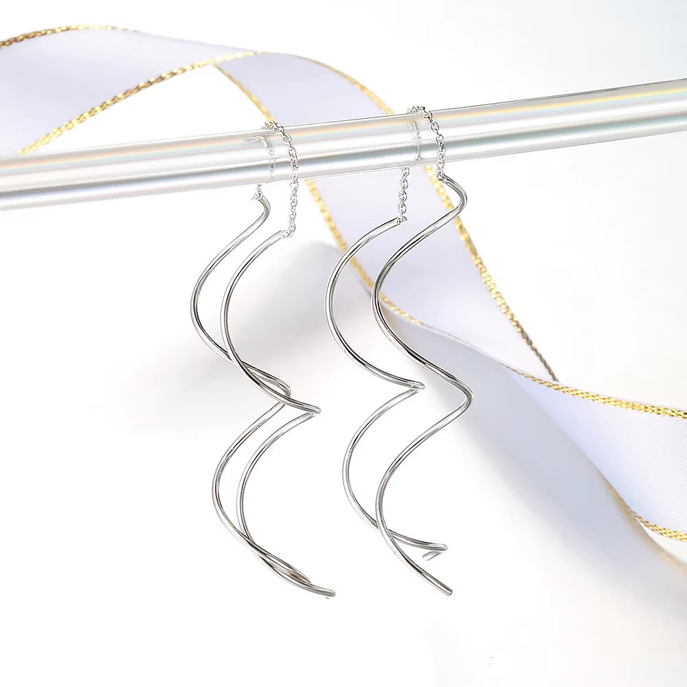 Ear Line for Women Simple Spiral Earrings Rose Gold Color Fashion Jewelry Brithday Friendship Gift ZYE243 ZYE319