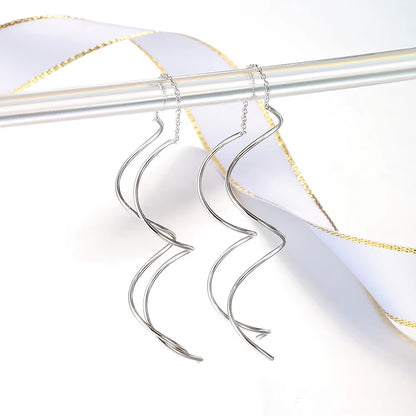 Ear Line for Women Simple Spiral Earrings Rose Gold Color Fashion Jewelry Brithday Friendship Gift ZYE243 ZYE319
