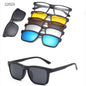 6 in 1 Changed Lens 5 Lenes Magnet Sunglasses Mirrored Sunglasses Glasses Men Polarization Custom Prescription