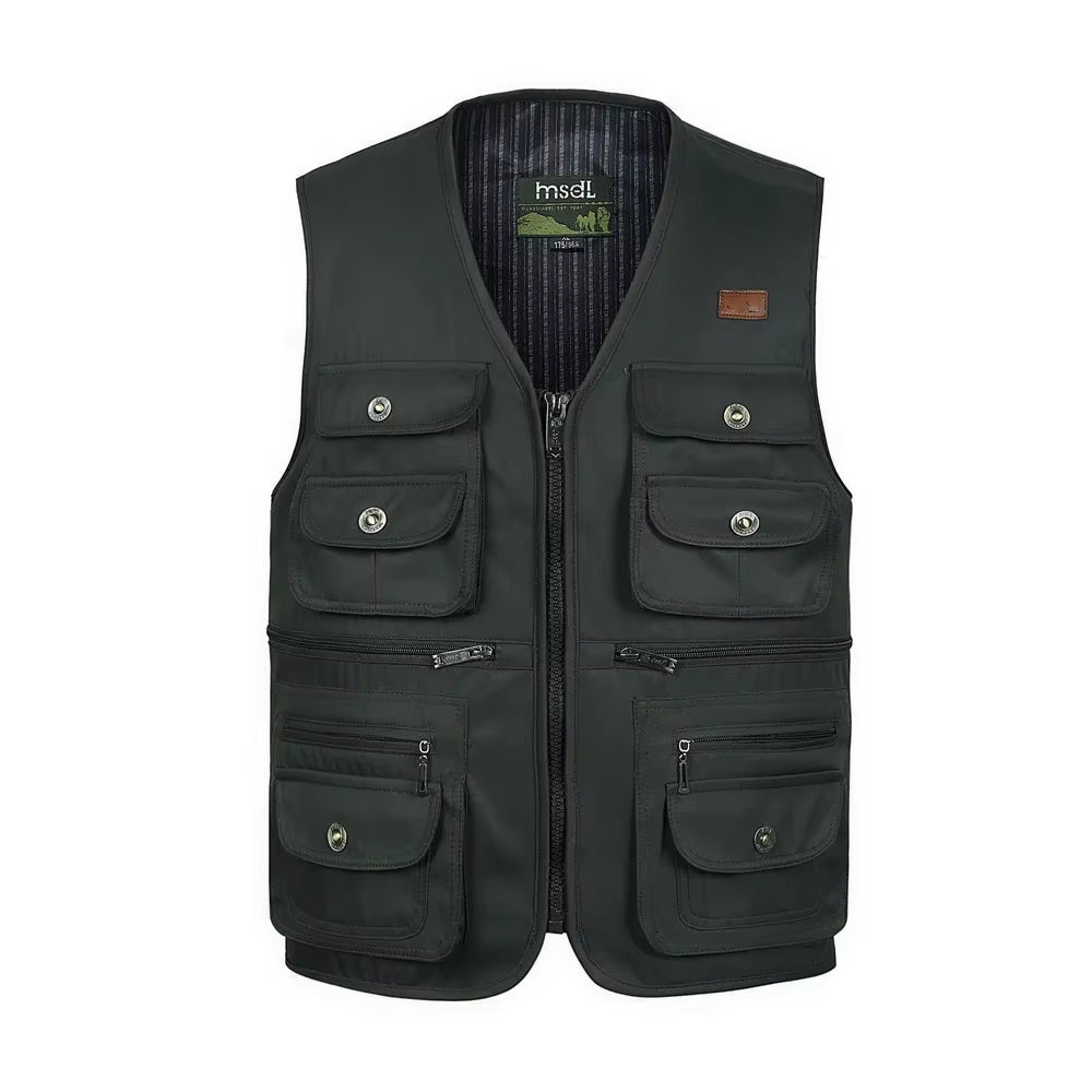 Men Large Size XL-4XL Motorcycle Casual Vest Male Multi-Pocket Tactical Fashion Waistcoats High Quality Masculino Overalls Vest