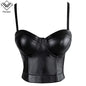 Women Leather Corset Top Crop Bustier Gothic Bra Push up Bodice Sexy Lingerie Corselet Party Short Camis plus Size 6XL