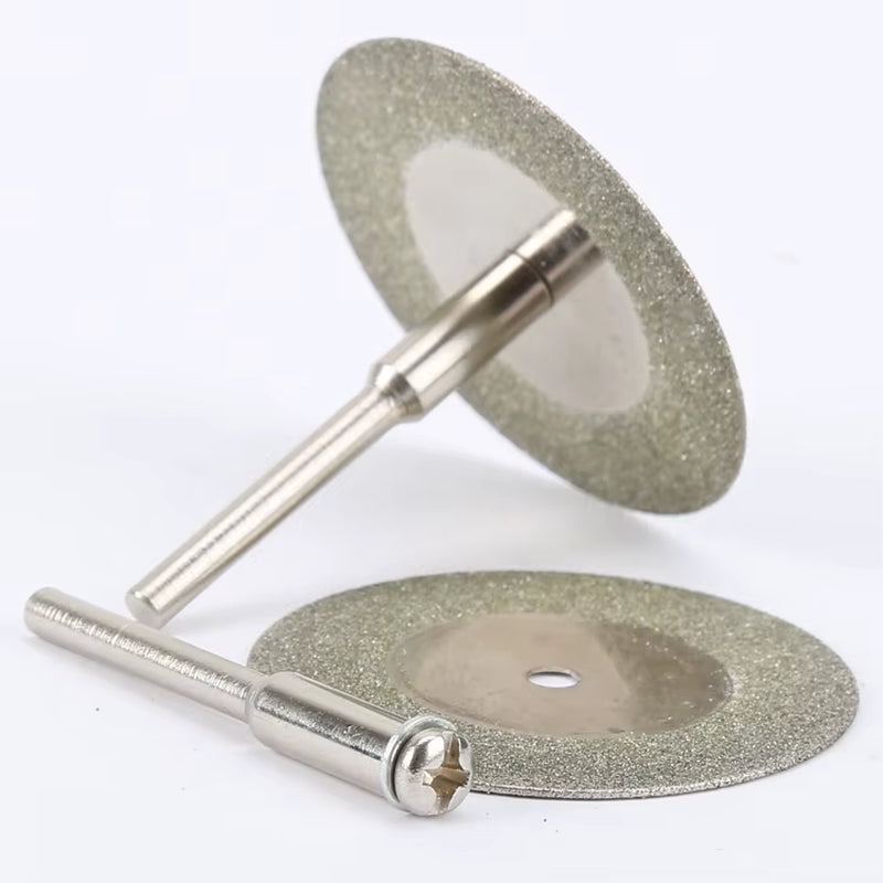 10Pcs 35Mm Stone Jade Glass Diamond Cutting Disc Fit for Rotary Tool Dremel Accessories Drills Cutting Blade with Two Mandrel