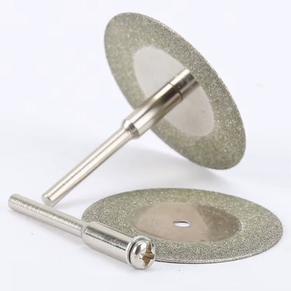 10Pcs 35Mm Stone Jade Glass Diamond Cutting Disc Fit for Rotary Tool Dremel Accessories Drills Cutting Blade with Two Mandrel