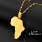 Africa Map Pendant Necklace Women Men Silver Color/Gold Color Ethiopian Jewelry Wholesale African Hiphop Item @132106