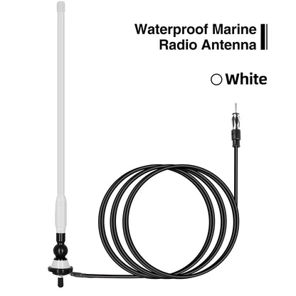 Universal Marine Radio Antenna AM/FM for Golf Cart ATV UTV RV Truck Excavator Tractor RVR Yacht Waterproof Flexible Signal