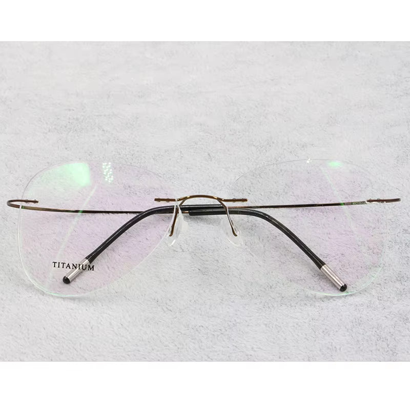 Titanium Rimless Fashion Designer Eyeglasses Optical Glasses Frame Men and Women Eyewear Lightweight Flexible Spectacle