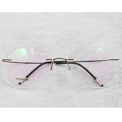 Titanium Rimless Fashion Designer Eyeglasses Optical Glasses Frame Men and Women Eyewear Lightweight Flexible Spectacle