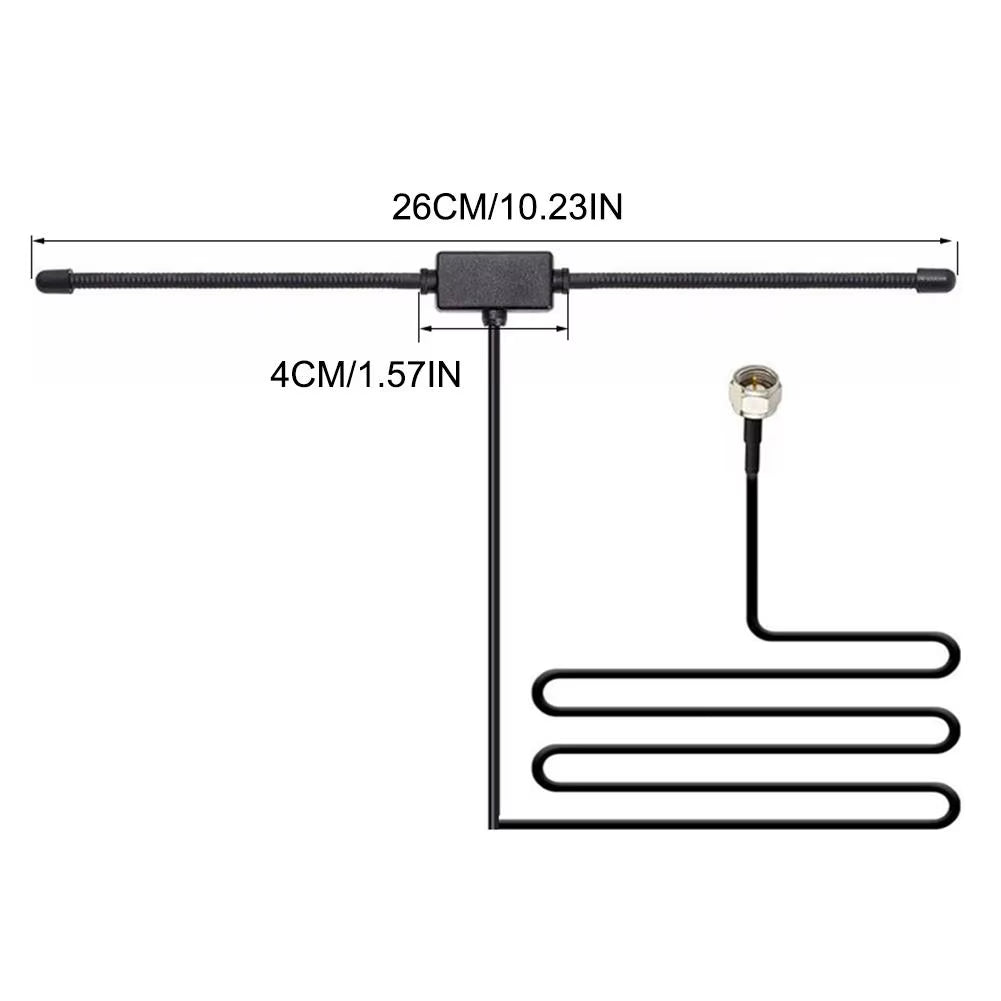 FM Radio Antenna FM F-Head Sheep Horn Antenna for Car FM TV Radio Station 75 Ohms F Female Head to TV3.5 Mono