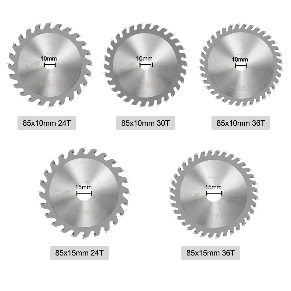 Mini Circular Saw Blade 1Pc 85X10/15Mm 24T 30T 36T High Quality Wood Cutting Blade Carbide Tipped Cutting Disc