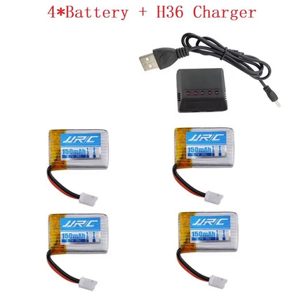 Original JJRC H36 Battery 3.7V 150Mah for JJRC E010 E011 E012 E013 Furibee F36 RC Quadcopter Parts Lipo Battery and Charger