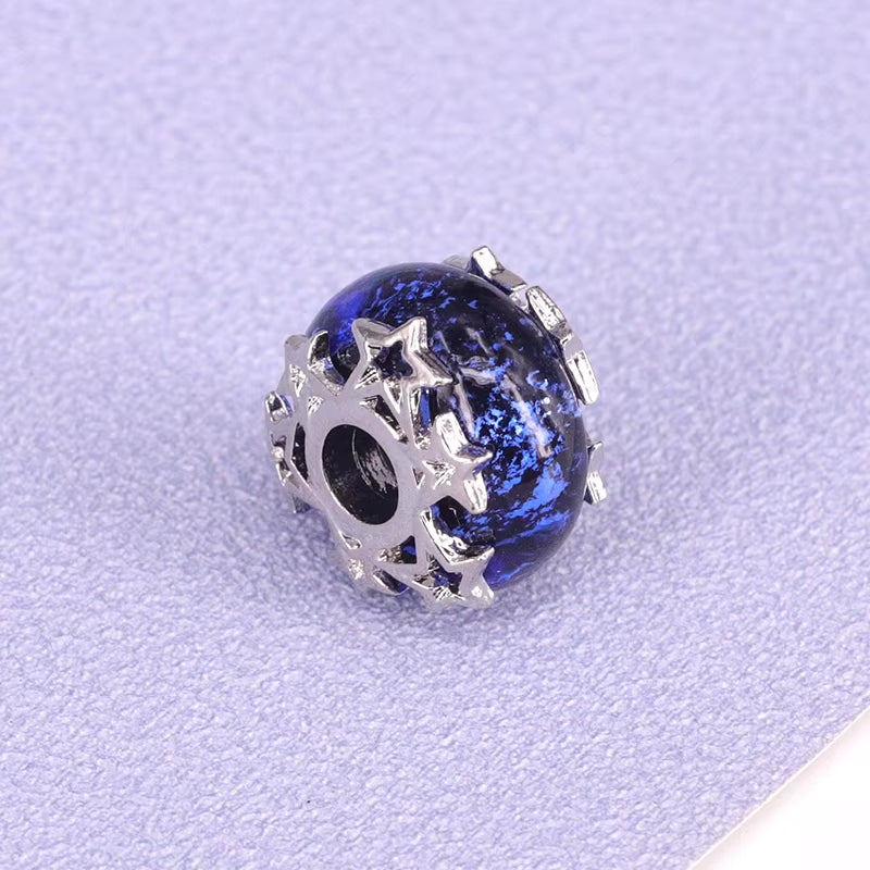 New European Colorful Lampwork Glass Bead Murano Plastic Aolly Charm Fit Pan Brand Bracelet Bangle Women DIY Jewelry Dropship
