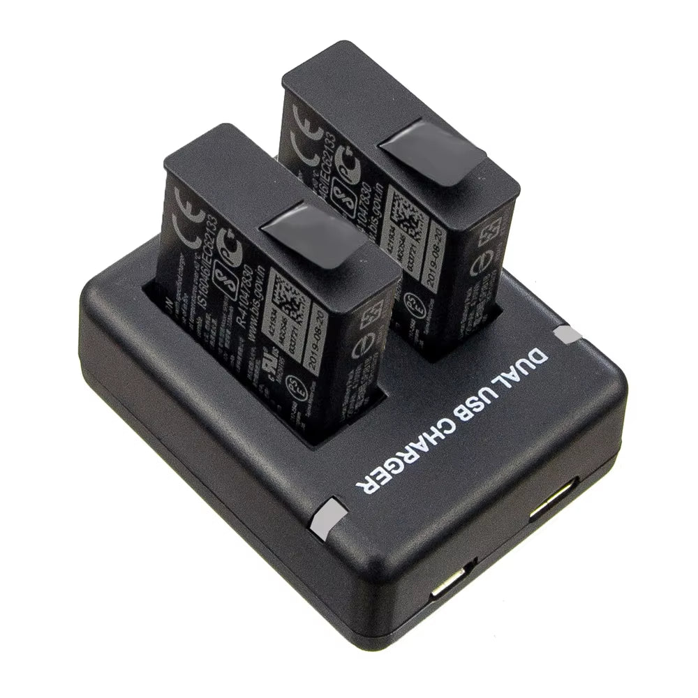 ORBMART Double Dual Port Slot Battery Charger for Go Pro  Hero 8 5 6 7 Black Sport Camera Accessory with Usb Cable Travel