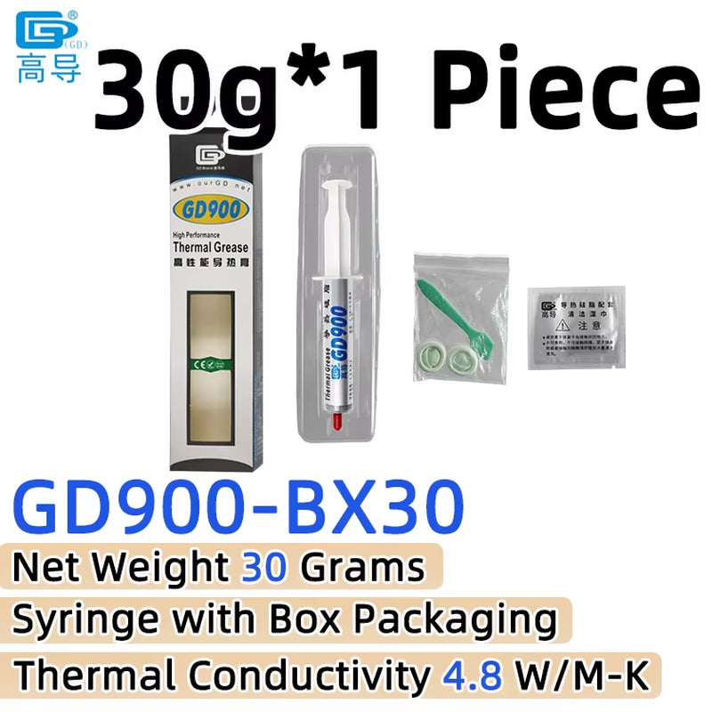 Net Weight 1/3/7/15/30 Grams Gray 900 Thermal Conductive Grease Paste Plaster Heat Sink Commpound for CPU LED SSY BAS BR BX CB