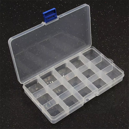 1Pcs Square Transparent Plastic Storage Box Case 10/24 Slot Adjustable for Pills Jewelry Beads Earring Case Organizer