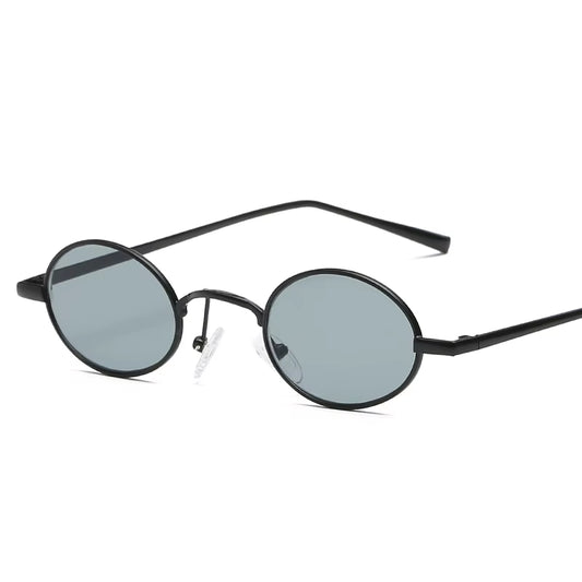 Retro Small Oval Sunglasses for Women Unisex Metal Frame Vintage Brand Designer Color Lenses Sun Glasses UV400