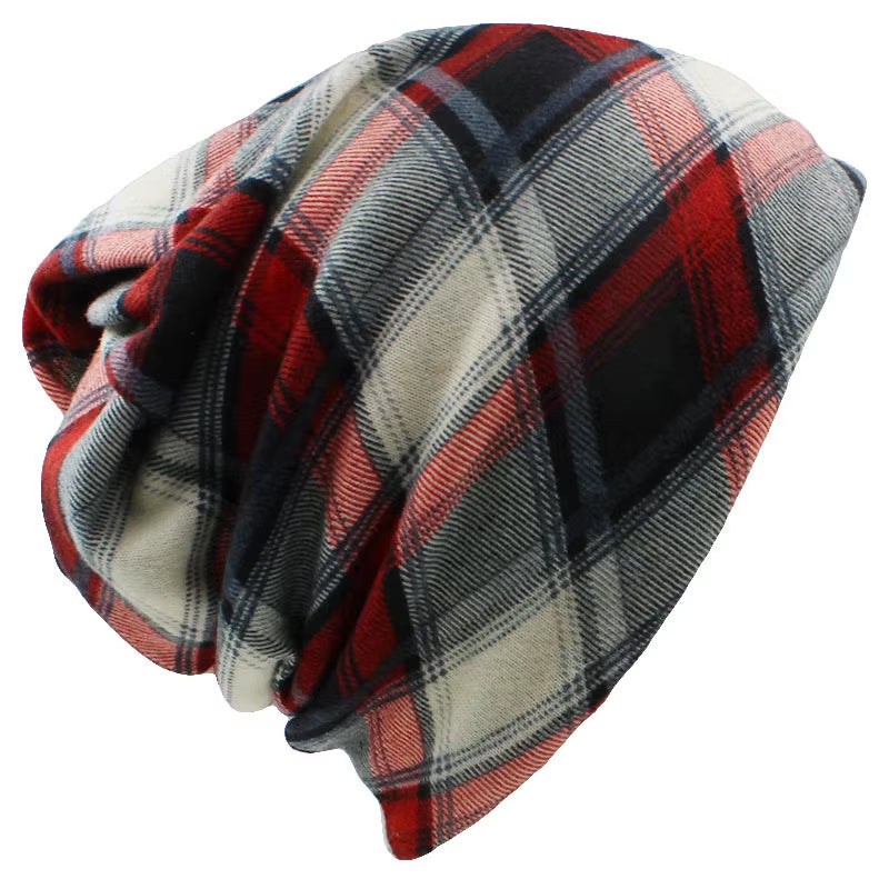 Brand Autumn Winter Hats for Women Plaid Design Contrast Color Ladies Hat Skullies and Beanies Men Hat Unisex HT022