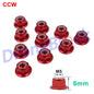 10 Pcs M5 Aluminum Flange Nylon Nut Low Profile CW CCW Anti-Loose Insert Lock for 2204 2205 2206 Brushless Motor RC QAV250 210