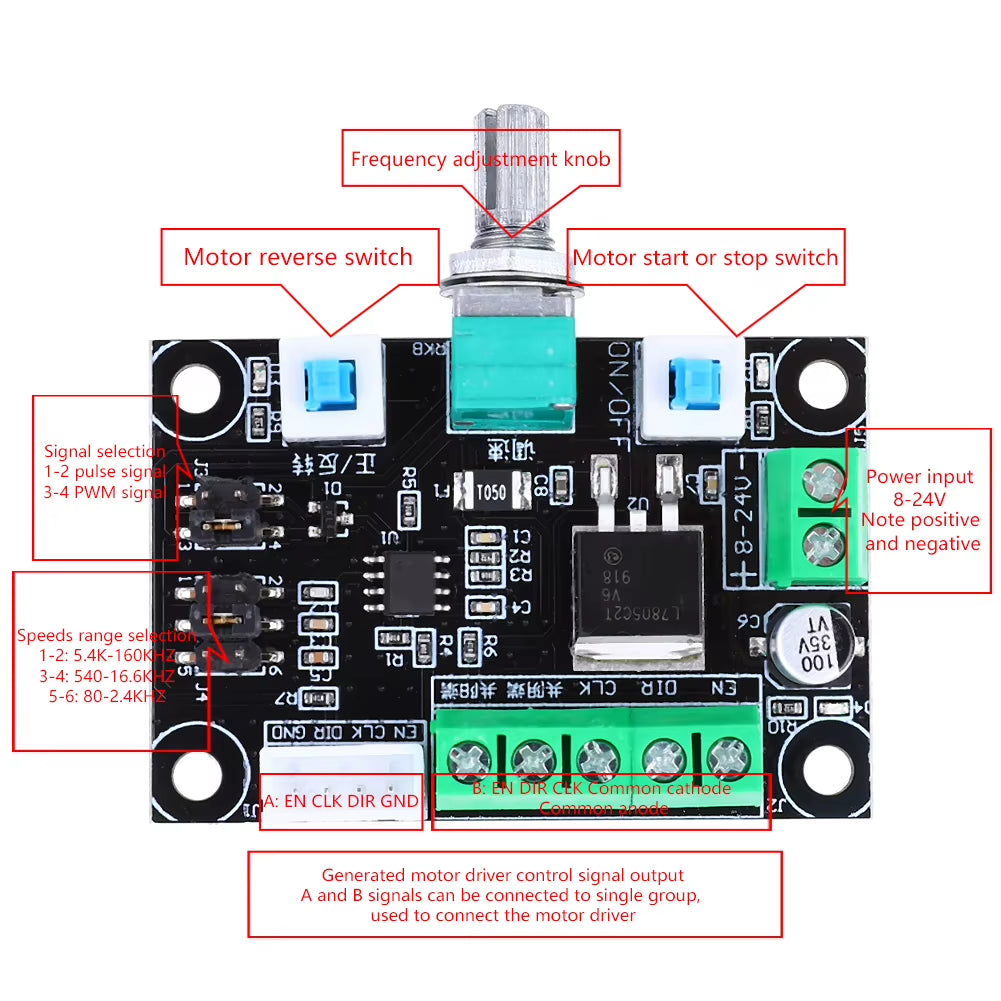 Motor Driver Controller Board for MKS OSC Stepper Motor Drive Controller Speeds Regulation Positive Negative Rotation Control