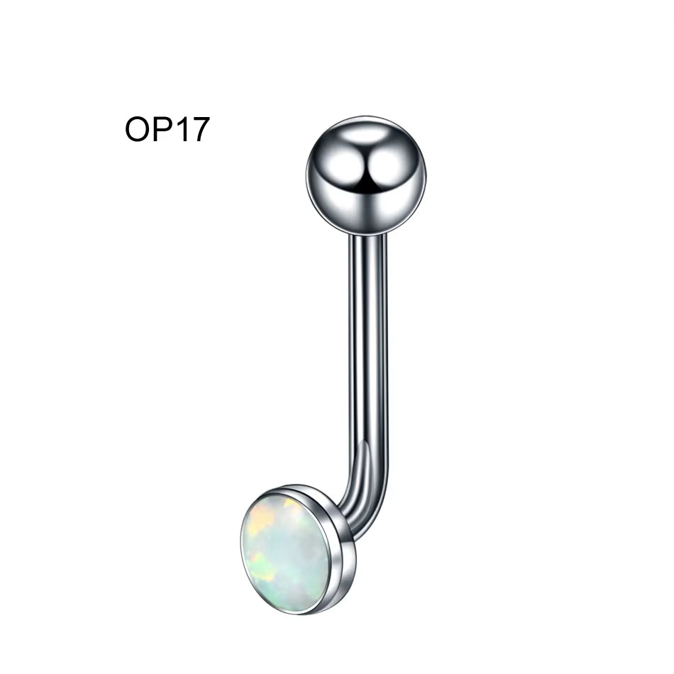 1PC G23 Titanium Opal Crystal Christina Vertical Hood Piercings Lip Rings Sexy Women Piercings Body Jewelry 14G